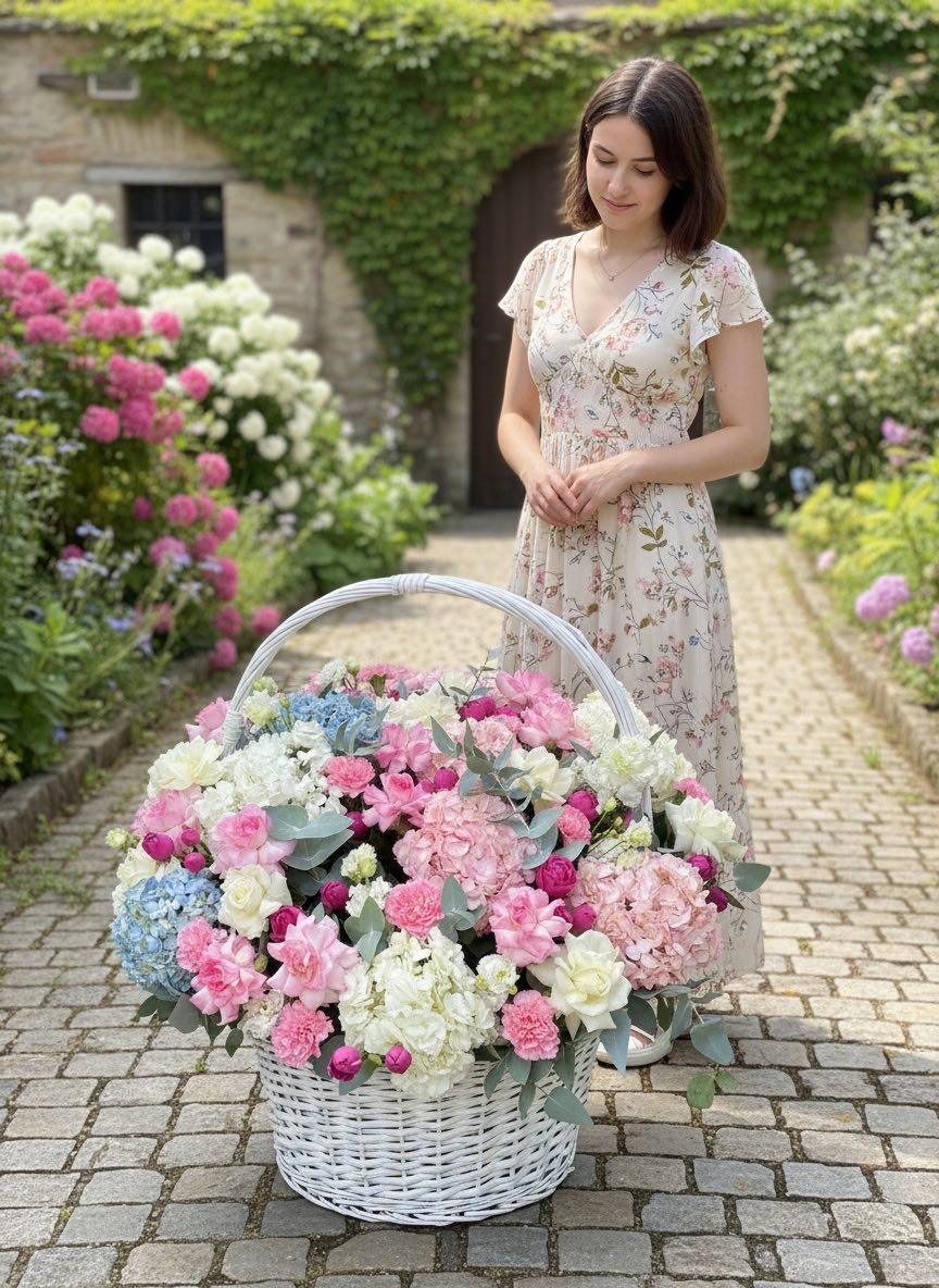 Цветочная корзина №3 с доставкой в Красной Поляне