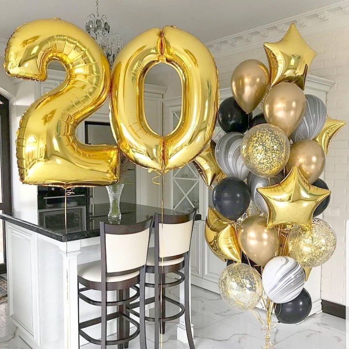 Фольгированный шар Золотая Цифра в Красной Поляне