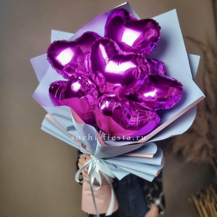 Букет из шаров сердец  в Красной Поляне
