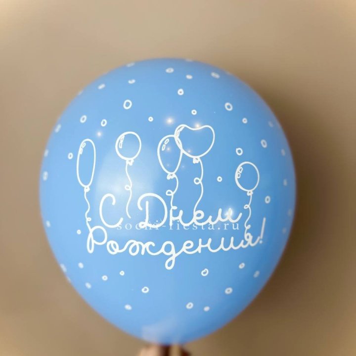 Гелиевый латексный шар С днем рождения! матовый в Красной Поляне
