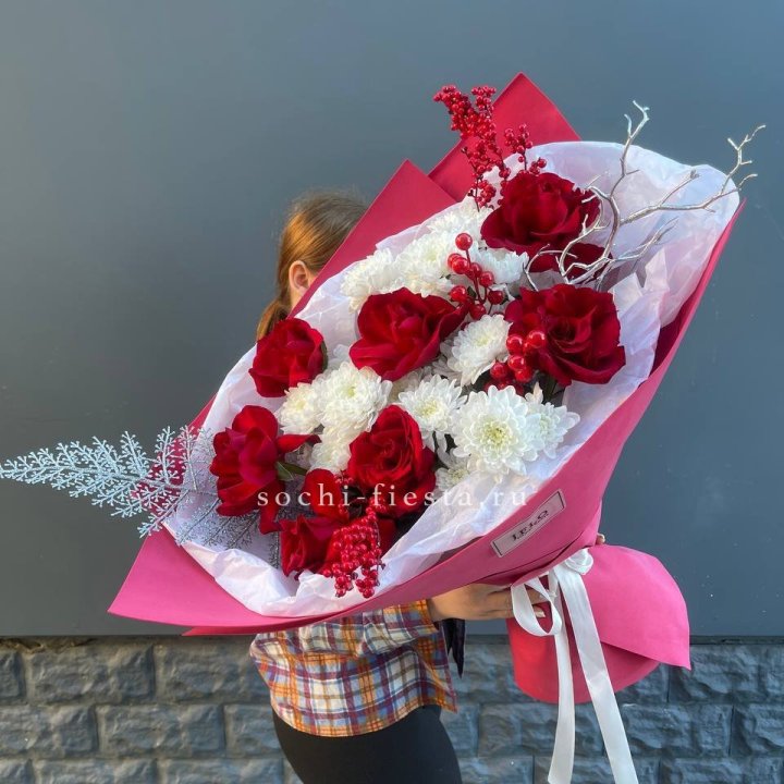 Букет "Яркая зима" в Красной Поляне