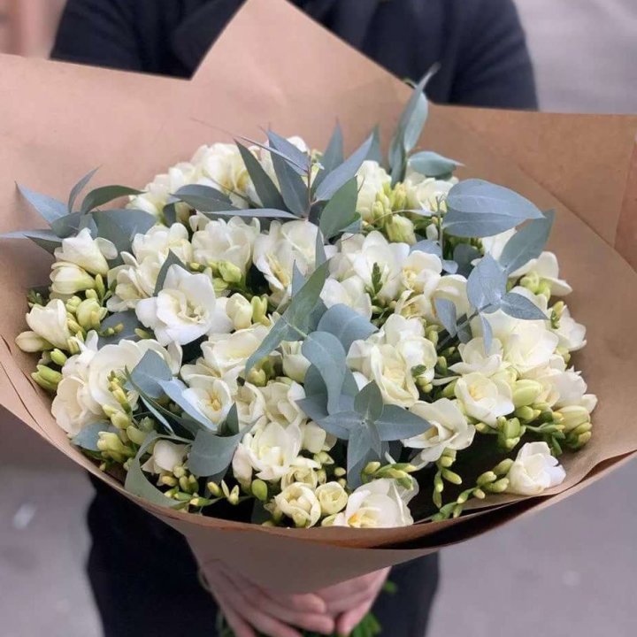 51 фрезия с эвкалиптом в Красной Поляне