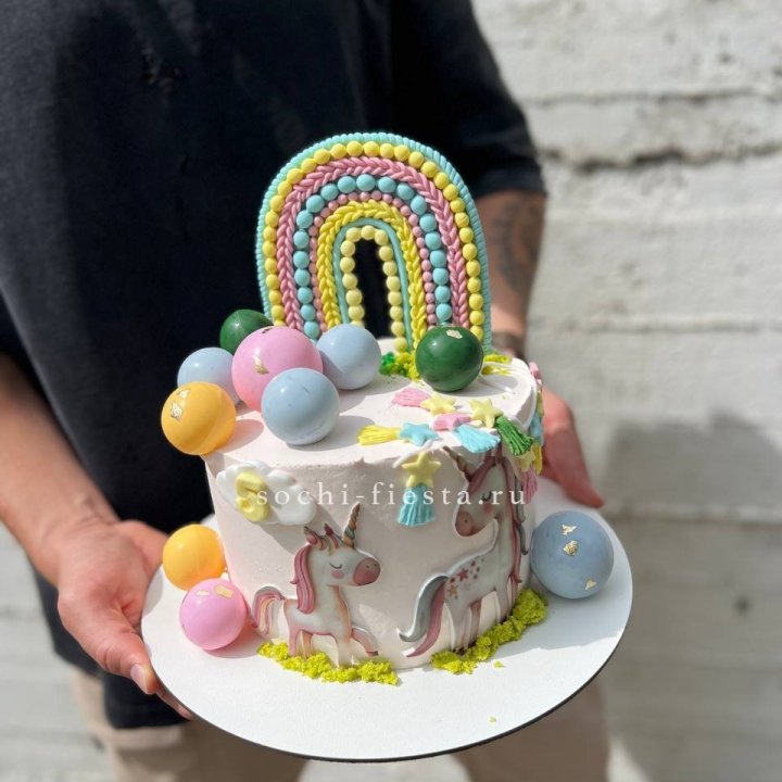 Торт "Радуга с единорогом" с доставкой в Красной Поляне