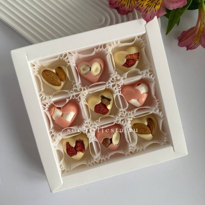 Набор конфет из бельгийского шоколада Сердца в Красной Поляне