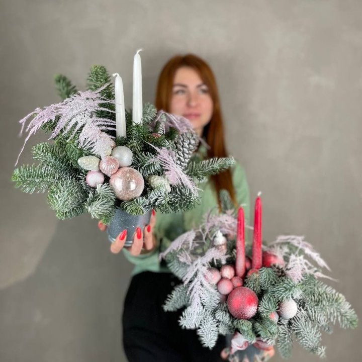 Новогодняя композиция "Candle" в Красной Поляне