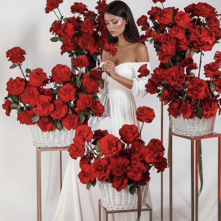 Сет из красных французских роз в Красной Поляне