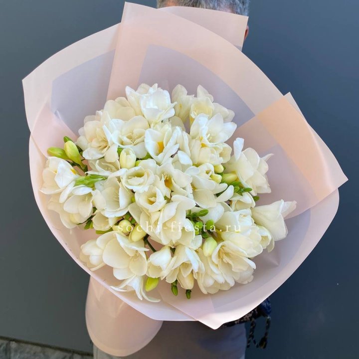 Букет белых фрезий  в Красной Поляне