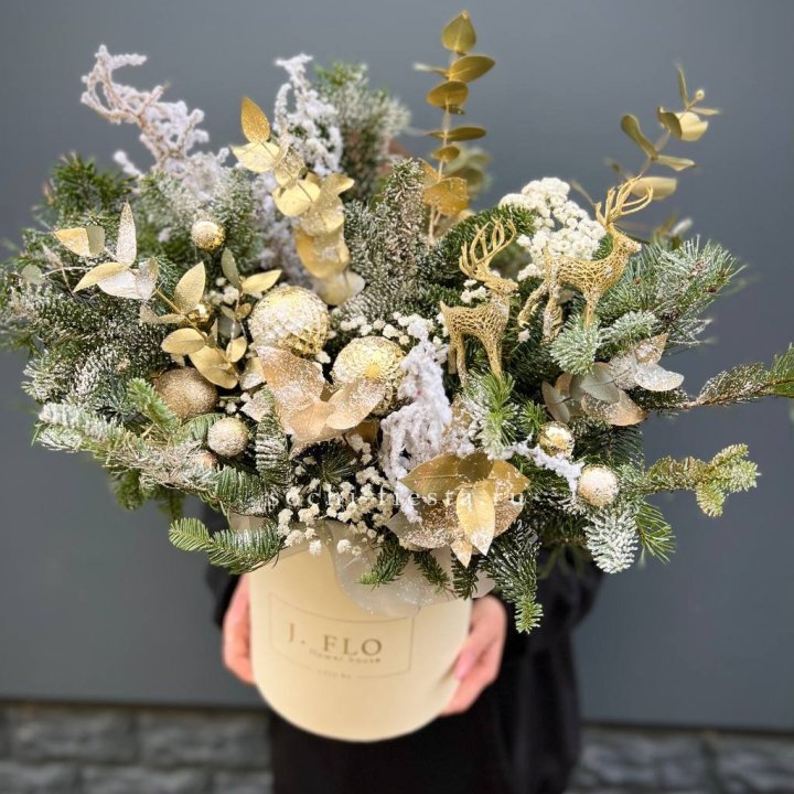 Композиция декоративная "Merry Christmas Box3" в Красной Поляне