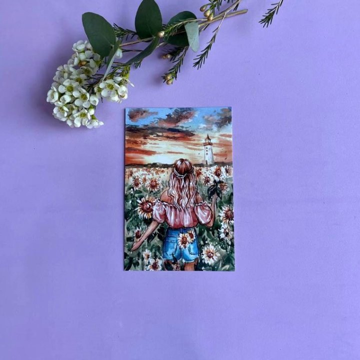 Открытка к букету "Подсолнух" в Красной Поляне