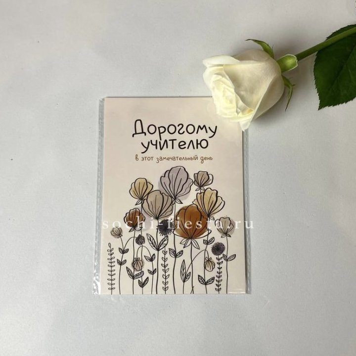 Открытка к букету "Дорогому учителю" в Красной Поляне