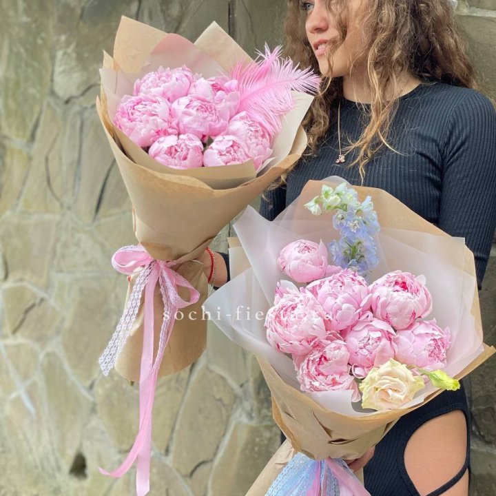 7 зефирных пионов  в Красной Поляне