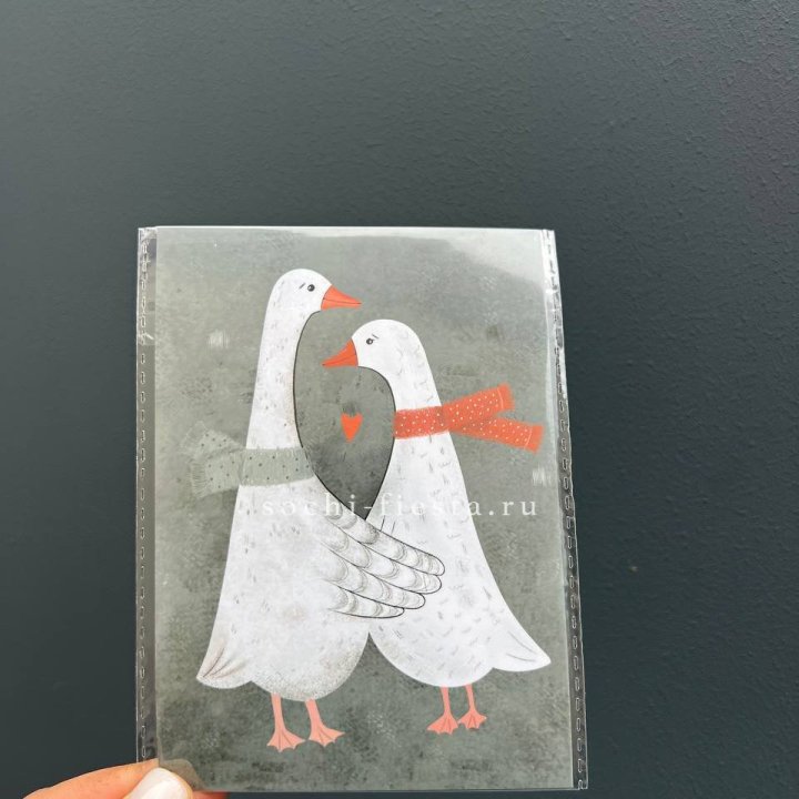 Открытка к букету "Гуси” в Красной Поляне