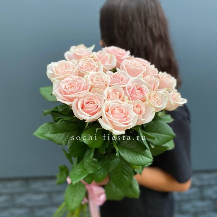 Высокие розовые розы в Красной Поляне