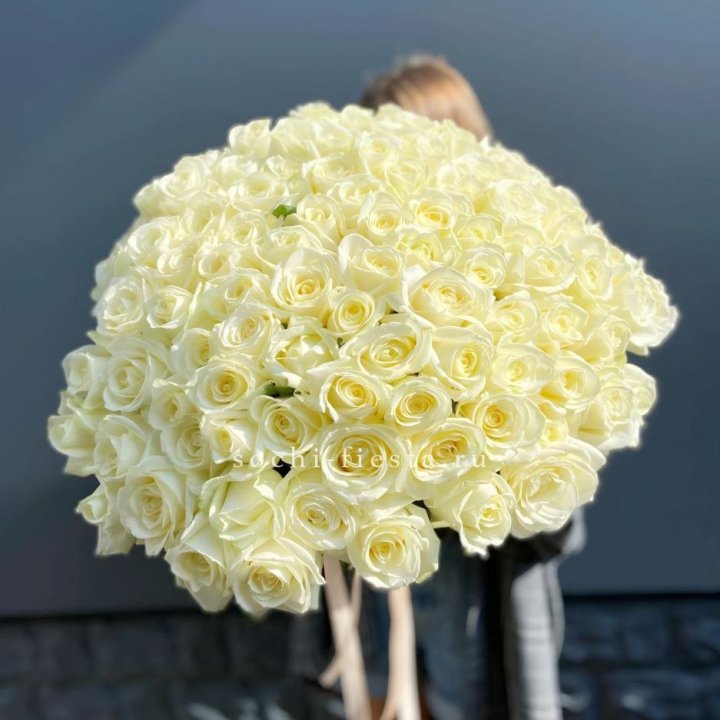 Букет  из 101 белой розы  в Красной Поляне